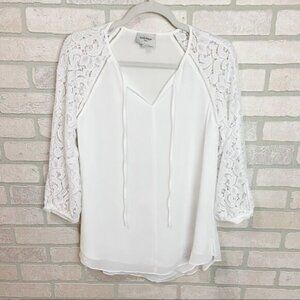 Like New Haute Hippie Long Sleeve Lace Blouse B5